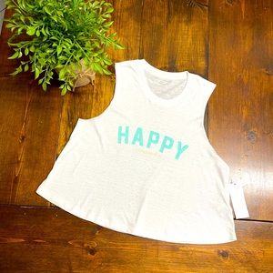 Spiritual Gangster happy crop tank top size L